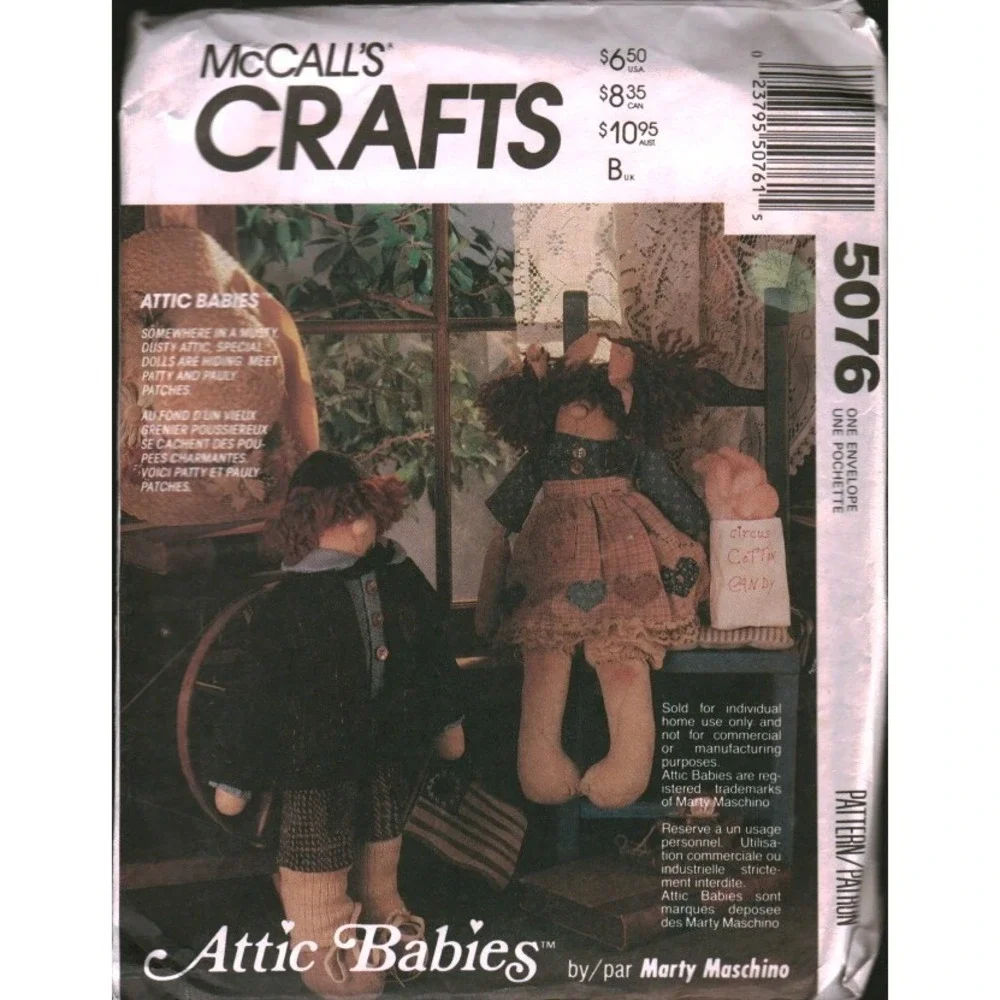McCall's 5076 Attic Babies Dolls Clothes Pattern Marty Maschino Patty Pauly 18